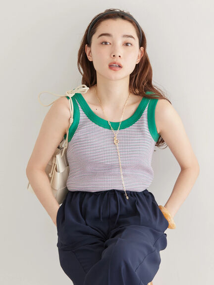 Yoshiaki Multi boder tank top untuk wanita - Bobo Tokyo