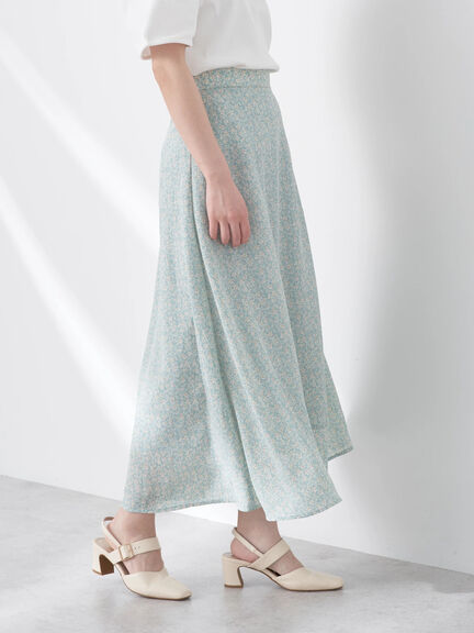 Hanano Flower Print Flared Skirt