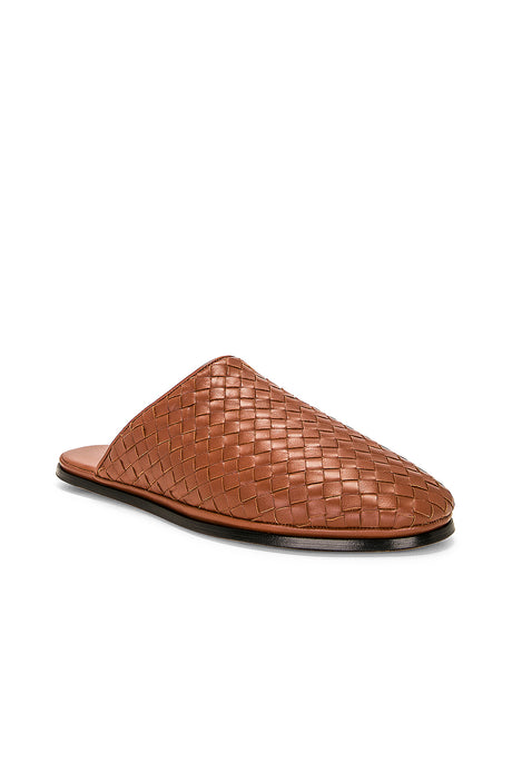 Open Back Slipper Nappa Opaque Weave