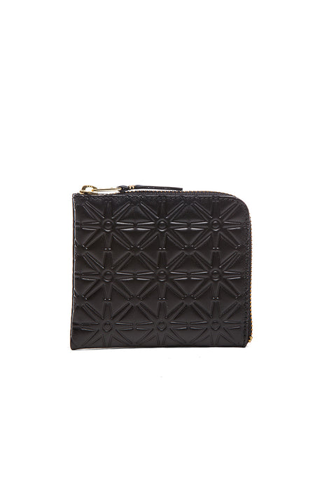 Small Star Embossed Zip Wallet