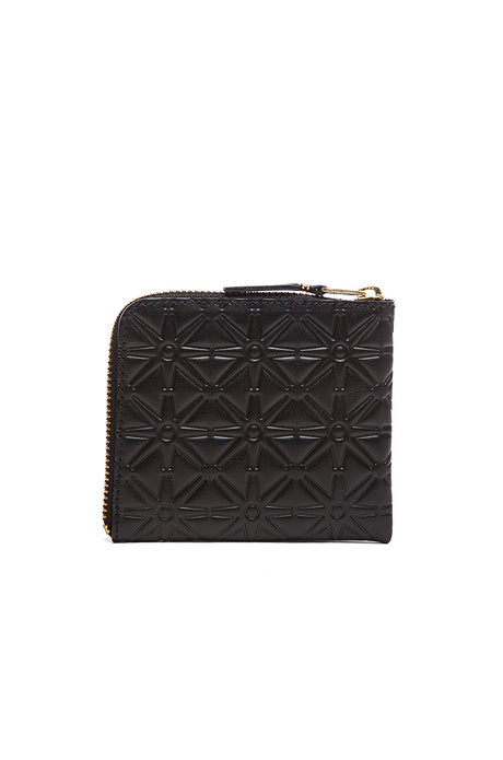 Small Star Embossed Zip Wallet