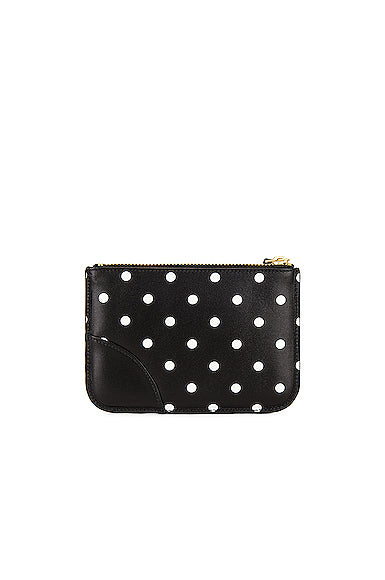 Dots Printed Leather Zip Wallet