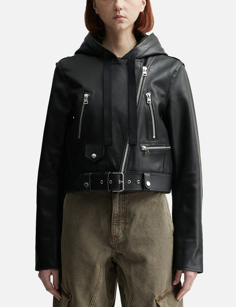 Hooded Biker Jacket