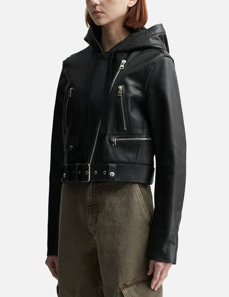 Hooded Biker Jacket