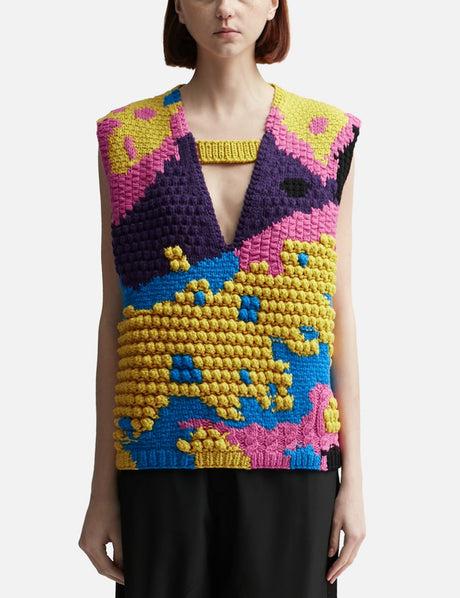 Textured V Cut-Out Vest