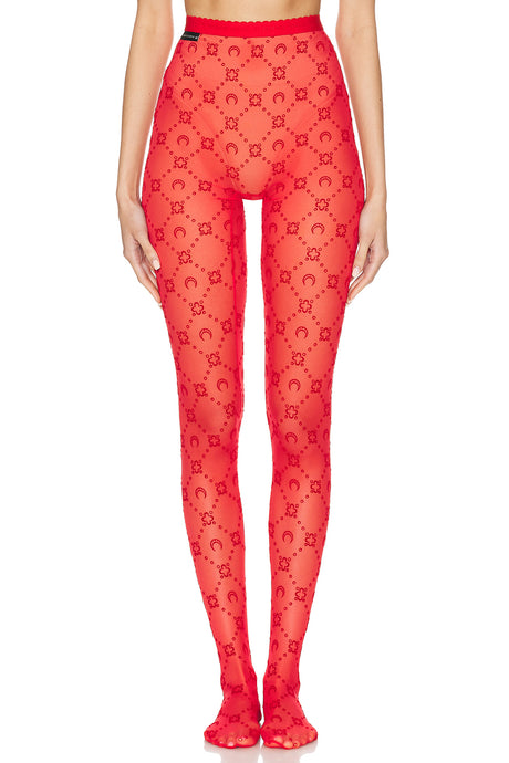 Moonogram Mesh Flock Legging