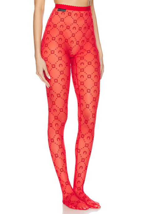 Moonogram Mesh Flock Legging