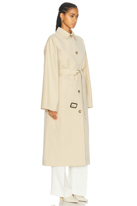 Tumbled Cotton Silk Trench Coat